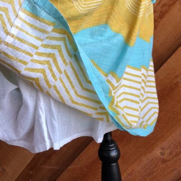 Roxy Teal Blue Yellow Chevron Pattern Skirt Size 9 - Picture 5 of 7